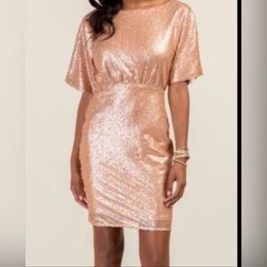 Francesca's Francesca’s Gold Sequin Party Dress Size XXS